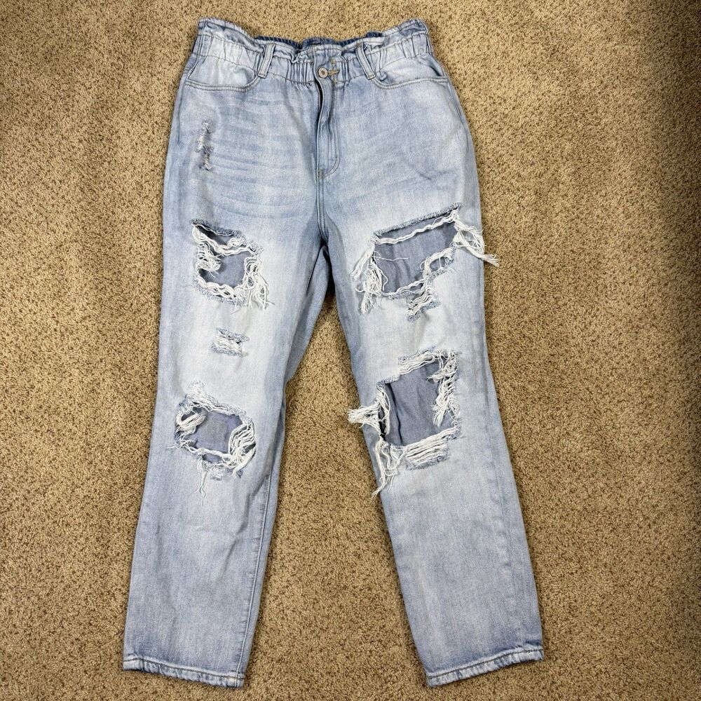 KanCan Light Wash High Rise Distressed Women's Jeans